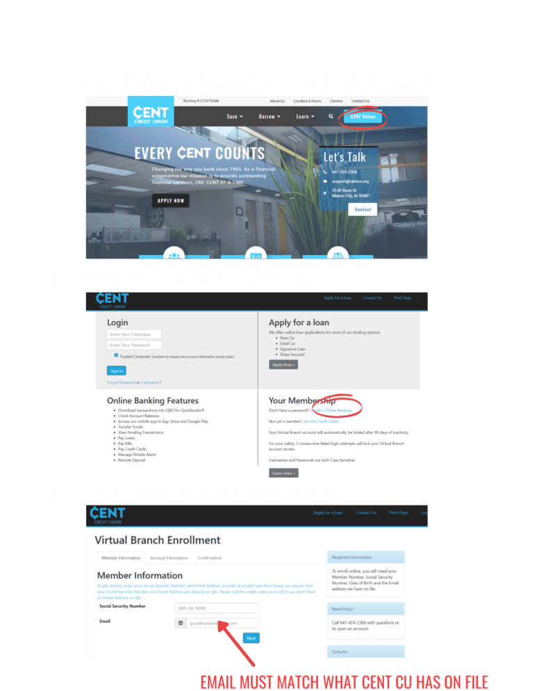 Online Banking Enrollment Instructions